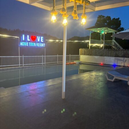 swimming pool night